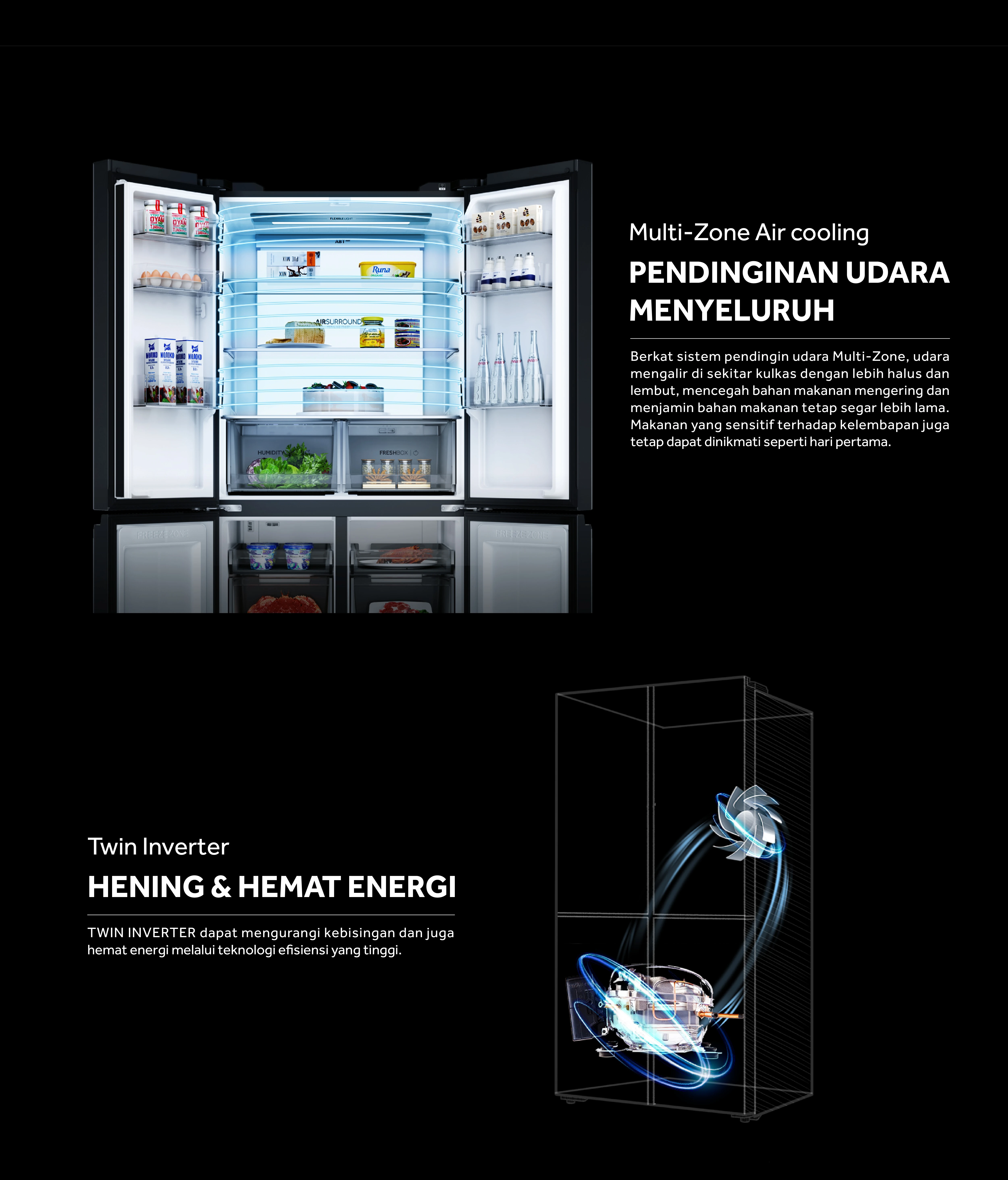 kulkas AQUA Elektronik AQR-CTD746RAG(BK)